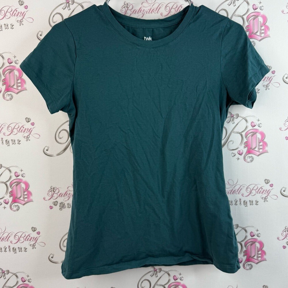 Twik t-shirt, stretchy dark emerald green blue Deep Teal Short Sleeve Tee